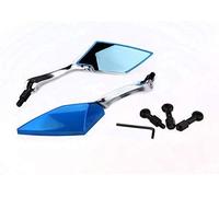 GOZAR Retrovisores Laterales De La Motocicleta De La Visión Trasera Compatible con Yamaha/Honda/Suzuki/Kawasaki - Azul