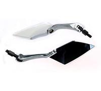 GOZAR Retrovisores Laterales De La Motocicleta De La Visión Trasera Compatible con Yamaha/Honda/Suzuki/Kawasaki - Blanco