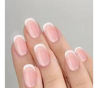 GOZINA 24 Falsas Ongulas Corte, Degradé de Rose Falsas Ongulas Autocollantes, Francés Ongulas a Collar, Ongula Autocollante Reutilizable Convient Pour Les Femmes et Les Filles