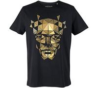 GOZOO Deus Ex T-Shirt Hombre The Golden Mask 100% Algodón Negro XL
