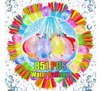Gozuein 851 PCS Globos de Agua, 10 Segundos Globos de Agua Autosellado Llenado Ultra Rápido, para Coloridos Globos de Bombas de Agua para Fiesta al Aire Libre Jardin Playa
