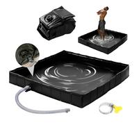 GOZYLA Base de ducha plegable Bandeja de ducha portátil con manguera de drenaje: base de tienda de ducha grande, tienda de campaña móvil, tienda de campaña, tienda de campaña, base para interior y