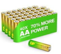 GP Batteries Ultra Alkaline LR6 AA 1.5V Alcalino 1.5V batería no-recargable - Pilas (Alcalino, Cilíndrico, 1,5 V, 40 pieza(s), AA, Blanco, Amarillo)