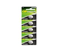 GP CR1632 3V - Pack de 5 Pilas CR 1632 de Litio botón | Litio Puro, Mayor Rendimiento y duración | Sin Mercurio | Pack Compuesto por 1 blíster de 5 Pilas CR1632 / DL1632 envasadas Individualmente