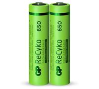 GP NiMH ReCyko AAA 650mAh 1.2V recargable, 2 piezas