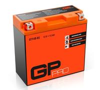 GP-PRO GT14B-4 - Batería de arranque para motos, 12V, 12Ah, parecido a YT14B-BS / YT14B-4, sin necesidad de mantenimiento