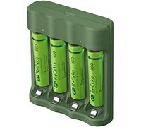GP RECYKO B421 / 85 Cargador 4 Puertos USB Incl 4XAAA NIMH 850MAH