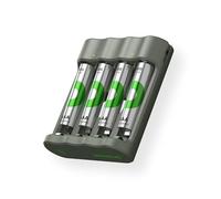 GP RECYKO - Batería AAA (850 mAh, 4 Unidades, NiMH, 1,2 V, Incluye Cargador USB AA AAA, Modelo GP B441)
