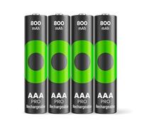 GP RECYKO Pro - Pilas AAA (NiMH, 800 mAh, 1,2 V, 4 Unidades)