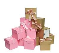 GP SUP Caja de regalo de 6 pulgadas con tapas (oro y rosa)