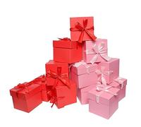 GP SUP Caja de regalo de 6 pulgadas con tapas (rosa y rojo)