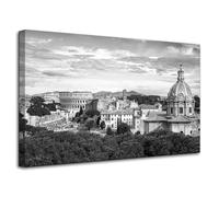 GP TONER Cuadro en Lienzo Italia Roma Blanco y Negro 80X50 cm