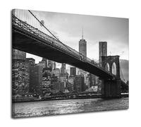 GP TONER Lienzo Puente de Manhattan Blanco y Negro 100X80