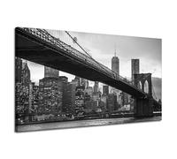 GP TONER Lienzo Puente de Manhattan Blanco y Negro 120X70