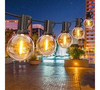 GPATIO Guirnalda Luces Exterior G40, 60FT/ 18M Girnaldas para jardín con 30+1 piezas de bombilla de plástico blanco cálido, Luces led Exterior para Jardín, Bodas