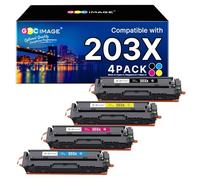 GPC Image 203X Compatible para HP 203X 203A CF540X CF540A Toner para HP Color LaserJet Pro MFP M281fdw M254dw M254nw M281fdn M280nw M281cdw M254dn(Negro/Cian/Magenta/ Amarillo, 4 Pack