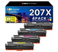 GPC Image 207X con Chip Cartuchos de tóner compatibles para HP 207X 207A para Color LaserJet Pro MFP M283fdw M282nw M283fdn M255dw M255nw W2210X W2211X W2212X W2213X (Negro, Cian, Amarillo y Magenta,