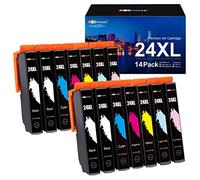 GPC Image 24XL Cartuchos de Impresora compatibles con Epson 24 XL Multipack para Expression Photo XP-55 XP-750 XP-760 XP-850 XP-860 XP-950 XP-960 XP-970 (4 Negro/2 Cian/2 Magenta/2 Amarillo, 24 Pack)