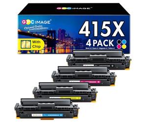 GPC Image 415X M479fdw Tóner con Chip Compatible con HP 415X 415A Multipack para HP Color LaserJet Pro MFP M479fnw M479dw M479fdn M454dw M454dn W2030X W2031X W2032X W2033X W20300 A (4 Paquete)