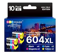 GPC IMAGE 604XL Cartucho de Tinta Compatible para Epson 604 XL 604XL para XP-2200 XP-2205 XP-3200 XP-3205 XP-4200 XP-4205 WF-2910 WF-2930 WF-2950 (4 Negro, 2 Cián, 2 Magenta, 2 Amarillo, 10-Pack)
