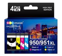 GPC Image 950XL 951XL Cartucho de Tinta Compatible con HP 950 XL 951 XL para Officejet Pro 8600 8620 8610 8100 8615 251dw 8630 8640 (Negro Cian Magenta Amarillo, 4-Pack)