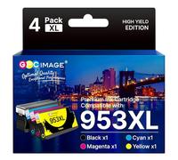 GPC Image 953XL 953 XL - Cartuchos de tinta para HP 953 XL para HP Officejet Pro 8720 8730 7740 7730 7720 8718 8725 8715 8728 8218 8719 8740 8216 8710 (Negro Cian Magenta Amarillo, 4 Pack)
