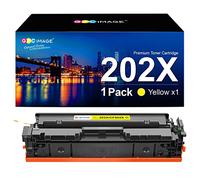 GPC Image Cartucho de tóner compatible de repuesto para impresora de tóner HP 202X 202A CF500X CF500A Laserjet Pro MFP M281fdw M254dw M281cdw M281 M281dw M280nw (1 amarillo)