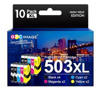 GPC IMAGE 503XL Cartuchos Compatibles para Epson 503XL Multipack 503 XL 503 para Epson XP 5200 para Impresora XP5200 WF 2960 WF-2960DWF WF2960 WF2960WDF WF-2965 WF2965 WF-2965DWF XP-5205 (Pack de 10)