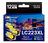 GPC Image LC223 XL Cartuchos de Impresora compatibles con Brother LC-223XL Cartuchos para Brother MFC J5320DW J480DW J4420DW J4620DW J5620DW J5720DW J680DW J4625DW J880DW DCP J4120DW J562DW (12