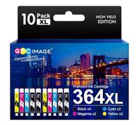 GPC Image Multipack - Cartuchos de Tinta de Repuesto para HP 364XL 364 compatibles con 5510 5520 5522 5524 6510 6520 B8550 C5388 7510 7520 4620 4622 3070A (Negro, Cian, Magenta y Amarillo, 10