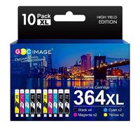 GPC Image Multipack - Cartuchos de Tinta de Repuesto para HP 364XL 364 compatibles con 5510 5520 5522 5524 6510 6520 B8550 C5388 7510 7520 4620 4622 3070A (Negro, Cian, Magenta y Amarillo, 10
