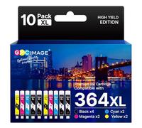 GPC Image Multipack - Cartuchos de Tinta de Repuesto para HP 364XL 364 compatibles con 5510 5520 5522 5524 6510 6520 B8550 C5388 7510 7520 4620 4622 3070A (Negro, Cian, Magenta y Amarillo, 10