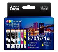 GPC IMAGE PGI-570XL Cartuchos de Tinta Compatibles para Canon 570 PGBK PGI-570XL CLI-571XL para Pixma MG5750 TS5050 MG5700 MG5751 MG5753 MG6800 MG6850 MG6851 TS5051 TS5053 TS5055 TS6050