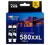 GPC IMAGE PGI-580 XXL PGBK - Cartucho de Tinta Compatible para Canon 580 PGBK XXL para TR8550 TS6150 TR7550 TS8150 TR8500 TS6250 TS6351 TS8151 TS705 TS8251 TS8250 TS6350 TS8350 TS9550(2 PGBK)