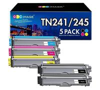 GPC IMAGE Tóner Compatible para Brother TN241 TN245 TN242 TN246 para MFC-9332CDW DCP-9022CDW HL-3142CW DCP-9020CDW HL-3140CW MFC-9142CDN HL-3152CDW (Negro, Cian Amarillo Magenta, 5 Unidades)