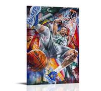 GPCLJW Jayson Tatum Art - Mural moderno impermeable para oficina acuática, adecuado para sala de estar, dormitorio, oficina en casa, sala de estar, 60 x 90 cm, estilo marco