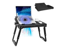 GPCT - Mesa para Laptop para Cama, bandejas de Mesa de Cama para Comer y portátiles con Soporte Ajustable para Laptop, Escritorio Multifuncional con Almohadilla de refrigeración Interna, lámpara de