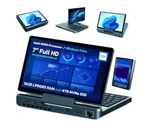 GPD MicroPC 2 Windows 11 Pro Miniordenador portátil con Pantalla de 7" y resolución 1080p | Procesador Intel N300, gráficos UHD; 16GB LPDDR5, 4TB SSD; Ethernet 2,5G, USB-C, HDMI 2.1, Wi-Fi 6, BT 5.2