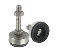 GPDNBIEU, 2 Unidades, Base Antideslizante de Acero Inoxidable 65 mm diámetro, 100 Longitud, garajes, talleres(65xM12x60mm)