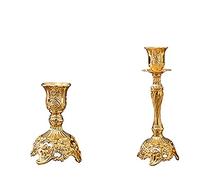 GPDNBIEU, 2 unids/par candelabros de Metal Dorado/Plateado Dios Mesa Retro for decoración del hogar