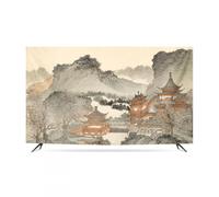 GPDNBIEU, 32-80 Pulgadas Vintage Impreso se Adapta a Pantallas LED/LCD for Colgar en la Pared y protección de Pantalla Escritorio(Beige4,80inch)