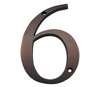 GPDNBIEU, 4 Uds. Señal for número de puerta casa 101mm, dirección, montaje tornillo aleación, señal exterior #0-9(Aged bronze 6)