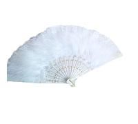 GPDNBIEU, Abanicos de Plumas Plegables, 1 Pieza, Colgante con borlas, abanicos Mano, Abanico Plegable Encaje, Accesorios decoración for Bodas, Fiestas Baile(White)
