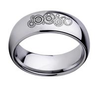GPDNBIEU Anillos, Anillo Inspirado en el símbolo del vórtice Temporal Doctor Who(Silver,S)