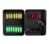 GPDNBIEU Armarios para Llaves, con Cerradura de combinación 5 Tipos Capacidad, gestión Llaves Almacenamiento automóviles inmobiliarios montado en la Pared(Black-with Label,28-Keys)