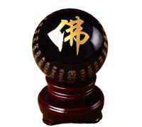 GPDNBIEU Bola de Cristal de fluorita, Bola de Cristal obsidiana con Soporte, Adorno Piedra Esfera Feng Shui Pulido, decoración for el hogar y la Oficina(Diameter 20cm)