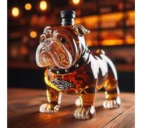 GPDNBIEU, Botella de whisky 300 ml con forma cachorro, decantador cristal animal, coleccionable, regalo, estatua artística, escultura(G)
