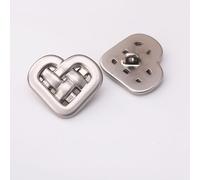 GPDNBIEU Botones metálicos para Abrigos, 20 Botones Tejidos en Forma de corazón for Ropa, cárdigans, Abrigos, proyectos Manualidades(Silver,20 mm)