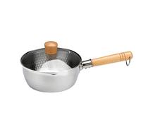 GPDNBIEU, Cacerola de acero inoxidable Olla antiadherente con mango de madera Cacerola de acero inoxidable 304 Cacerola for salsa de leche Herramienta de cocina multiusos for cocina(20cm/7.9in)