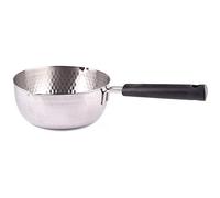 GPDNBIEU, Cacerola tradicional japonesa antiadherente de acero inoxidable 430, cacerola for salsa de leche, freidora de tipo profundo con mango aislante antideslizante(20cm/7.9in)